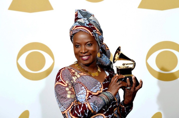 Angelique Kidjo at the 57th Grammy Awards in February 2015 where she won a Grammy for her Eve album. Photo: Courtesy Angelique Kidjo