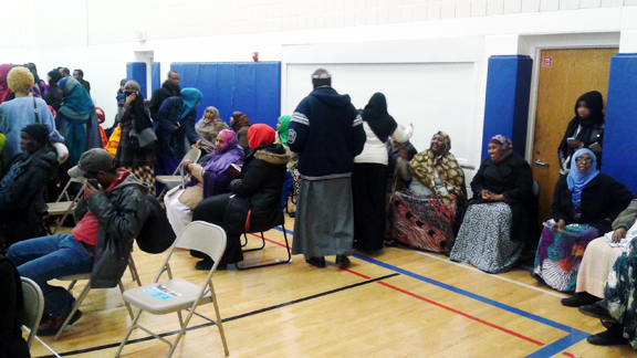 Somali-Americans at the Brian Coyle Center await caucus results during a Democratic party caucus on March 1, 2016. Photo: Tom Gitaa/Mshale