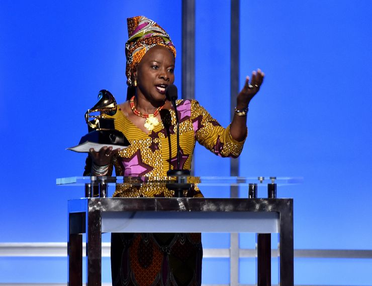 Angélique Kidjo accepts the GRAMMY for Best World Music Album at the 58th Annual GRAMMY Awards Premiere Ceremony on Feb. 15 in Los Angeles. She will be performing in St. Paul, Minnesota on Sunday, April 24, 2016. Photo: Courtesy The GRAMMYs