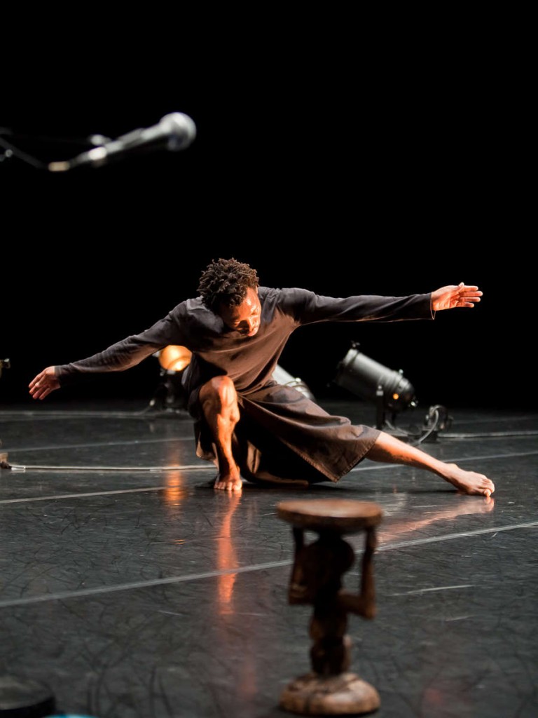 Faustin Linyekula performing Le Cargo. Photo: Agathe Poupeney