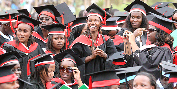 Kenya university graduates at a commencement ceremony. Photo: Courtesy of Business Daily Africa