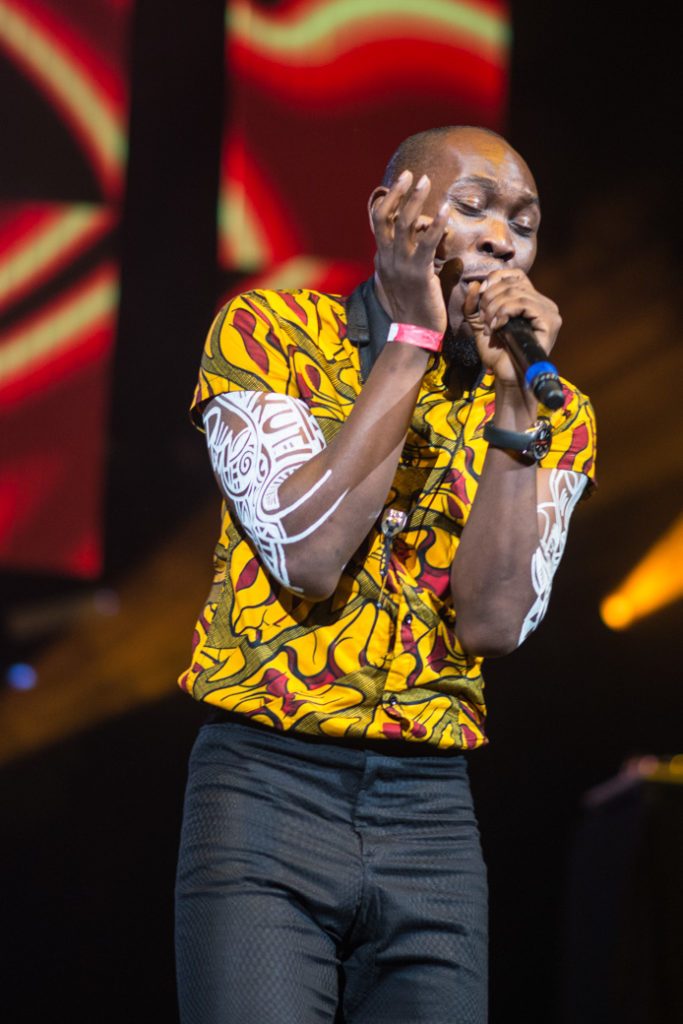 Seun Kuti, seen here performing at the One Africa Music Fest in New York last month, will be performing a Thanksgiving Eve concert on Wednesday, November 23 at the Cedar Cultural Center in Minneapolis. Photo: Courtesy AfroPop