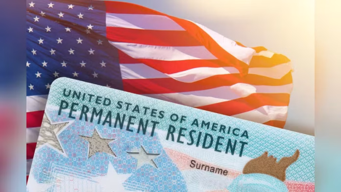 Green Card and US Flag