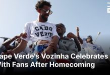 Cape Verde’s soccer team returns home to huge welcome. The basketball team also has World Cup hopes